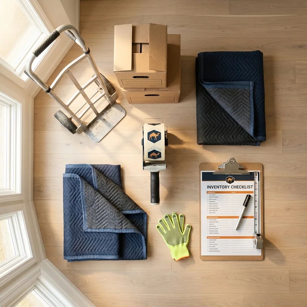 Professional moving supplies and packing materials layout for Lake Orion residential relocations